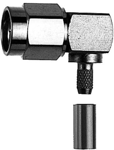 Produktbild Telegärtner SMA-Kabelwinkelstecker Crimp G01 C0405, G01 (RG-58 C/U), Gold (Standard)