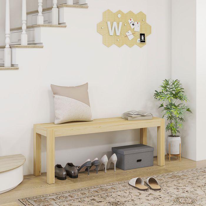 Produktbild Swisshandel24 Sitzbank 2-Sitzer, Landhausstil, Kiefernholz, Natur, 120x33x45cm (120 cm)