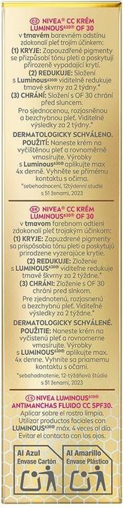 Nutritional values and ingredients NIVEA Luminous Antispot (Darkness)