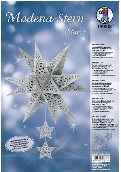 Produktbild Ursus Papier-Deko Silhouetten-Sterne silb.