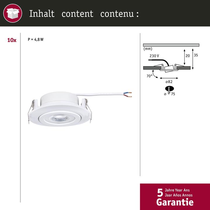 Produktbild Paulmann Einbauleuchten (550 lm)