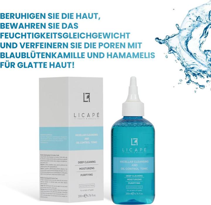 Image du produit Licape | Toner Gesicht | 200 ml | Gesichtswasser für porentiefe Reinigung (200 ml)