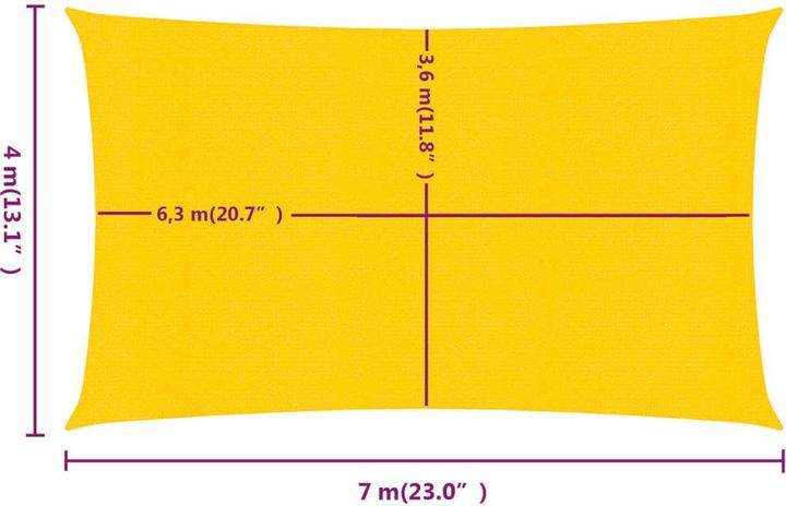 Image du produit VidaXL Sonnensegel 160 g/m² Rechteckig HDPE (4 x 7 m)