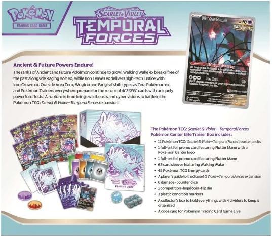 Produktbild Pokémon TCG: Scarlet & Violet-Temporal Forces Center Elite Trainer Box (Walking Wake) - EN (Englisch)