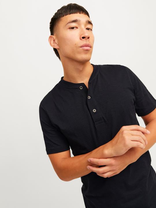 Produktbild Jack & Jones Einfarbig Grandad Kragen T-shirt T-shirt (L)