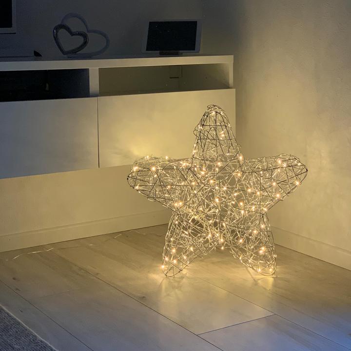 Produktbild Star Trading LED Outdoor-Leuchtstern,Ole, handgefertigt, silber, Ø 63cm