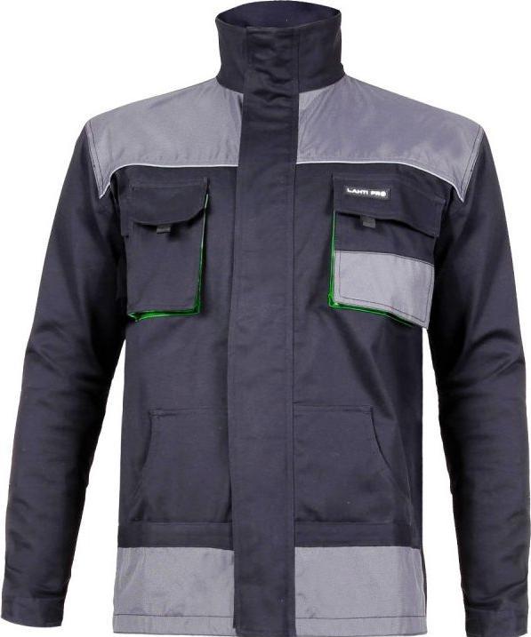 Actual product image Lahti Pro Work sweatshirt, cotton, black-green, size XXXL (L4040760) (XXL)
