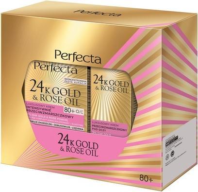 Perfecta Perfectaset 24k Gold Rose Oil Night Cream 50ml und Anti-Falten-Creme für Augen und Augenlider 15ml (50 ml, Nacht)