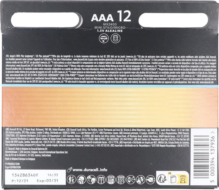 Actual product image Duracell Optimum (12 pcs., AAA)