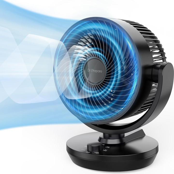 Produktbild Dr.Prepare Leiser Tischventilator mit Oszillation (8 Zoll) (39 dB)