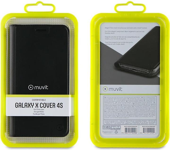 Actual product image Muvit Edition Folio Stand Noir: Samsung Galaxy Xcover 4s (Samsung Galaxy Xcover 4s)