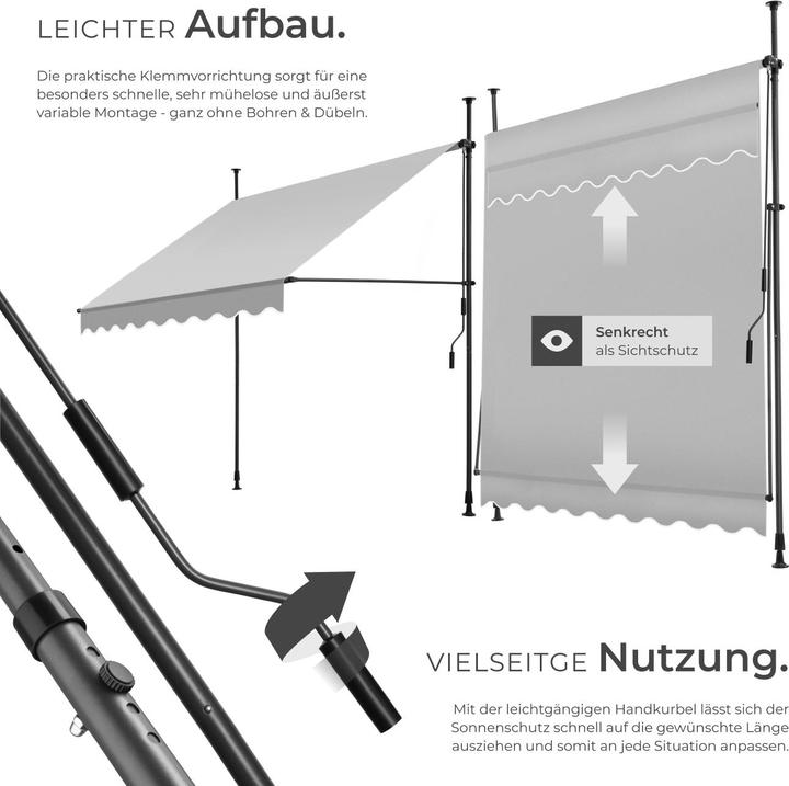 Produktbild tectake Klemmmarkise (2 m)