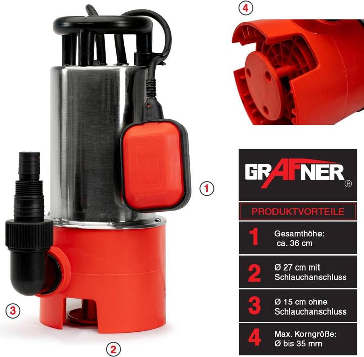 Produktbild Grafner Schmutzwassertauchpumpe (Schmutzwasserpumpe)