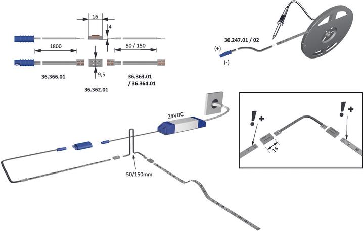 Produktbild Halemeier LED Bänder Versa Inside 160 / 24 V (Kaltweiss, 120 cm, Indoor)