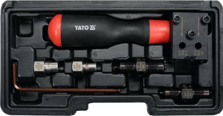 Actual product image Yato Professional flaring tool for brake lines set, 6-piece set, DIN and SAE, 4.75 mm 6.35 mm, OP1 OP