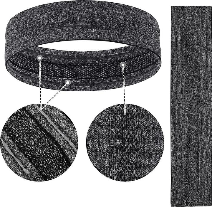 Actual product image Hurtel Gray fabric elastic headband for running fitness