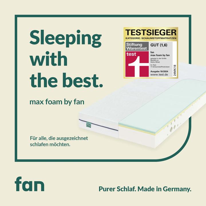 Produktbild Mara Vital Testsieger Matratze 2024 Stiftung Warentest - Komfortschaummatratze - f.a.n. max foam (100 x 200 cm, Schaumstoffkern)