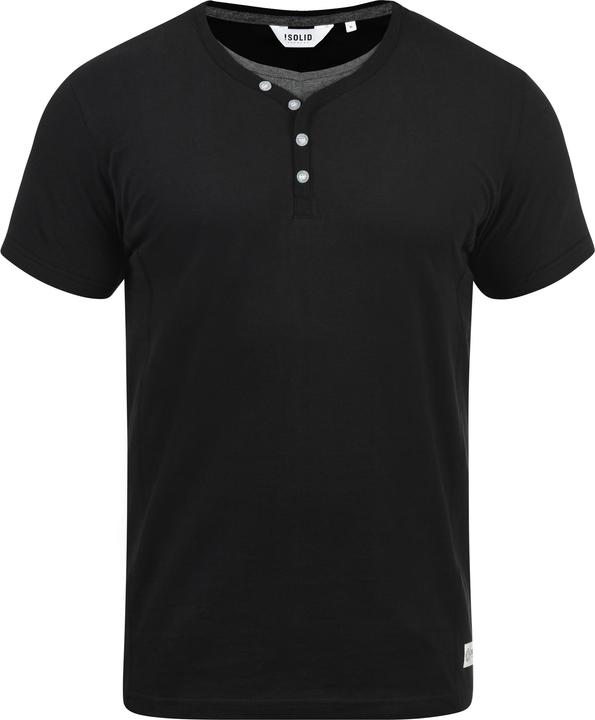 Actual product image Solid Dorian Men's T-Shirt Short Sleeve Shirt Tee With Grandad-Neck (M)