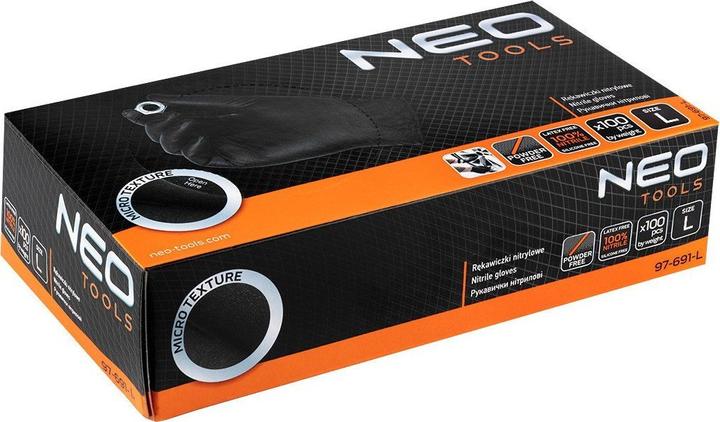 Actual product image Neo Gloves nitrile, black, 100 pieces, size L (L)