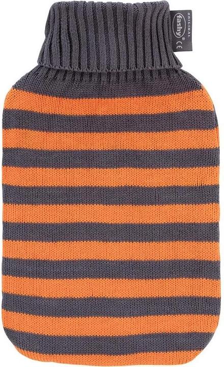Immagine prodotto Fashy Bottiglia d'acqua calda Coperta a collo alto in maglia arancione a righe termoplastica (2 l)
