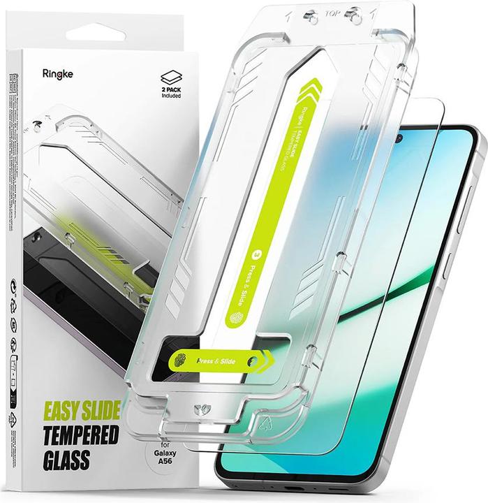 Actual product image Ringke - Easy Slide Tempered Glass (2 pack) - Samsung Galaxy A56 5G - Clear (2 Piece, Samsung Galaxy A56)