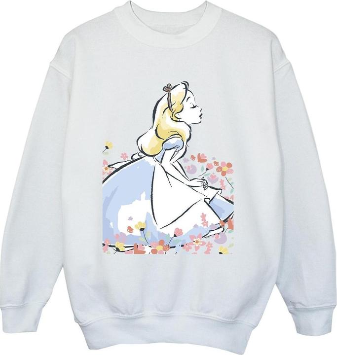 Disney Alice In Wonderland Sketch Flowers Sweatshirt Jungen