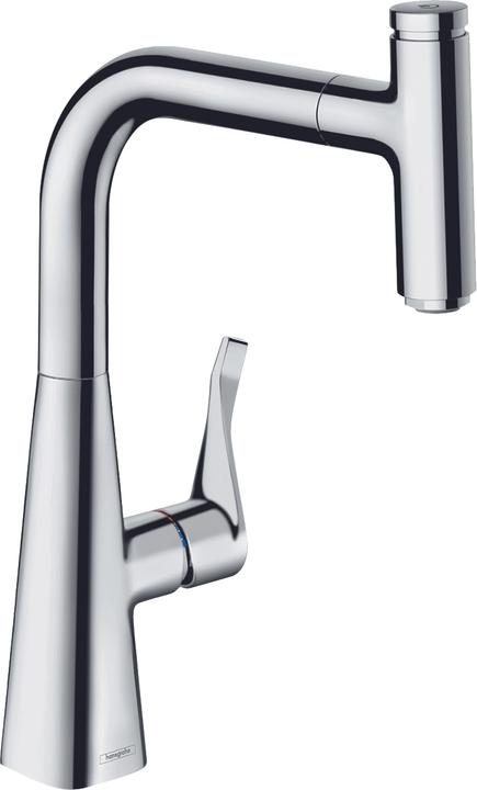Produktbild hansgrohe HG Einhebel-Spültischmischer 240 METRIS DN 15, mit Ausziehauslauf chrom