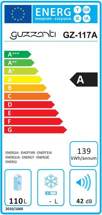 Energie-Label Guzzanti GZ 117A (Freistehend, 110 l)