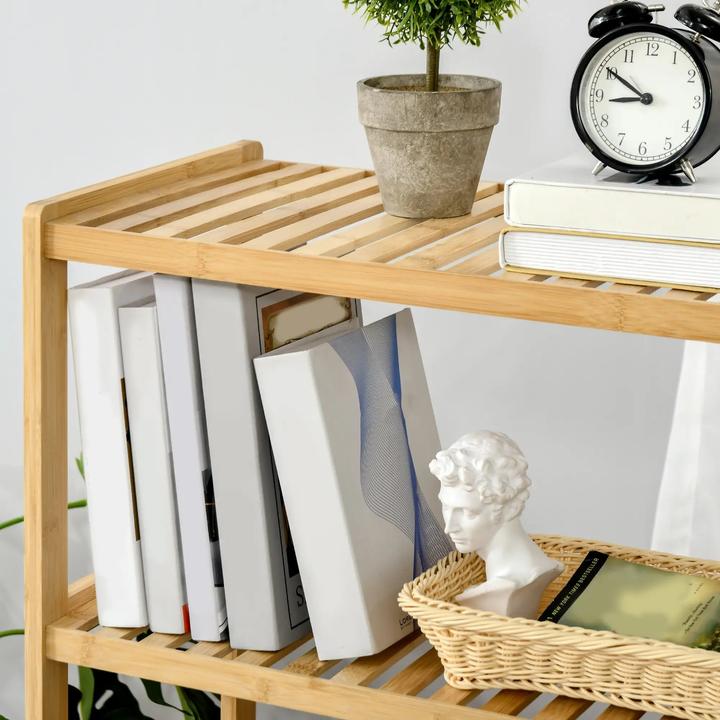 Produktbild Homcom Standregal Bücherregal Bambus Natur 62x33x112cm