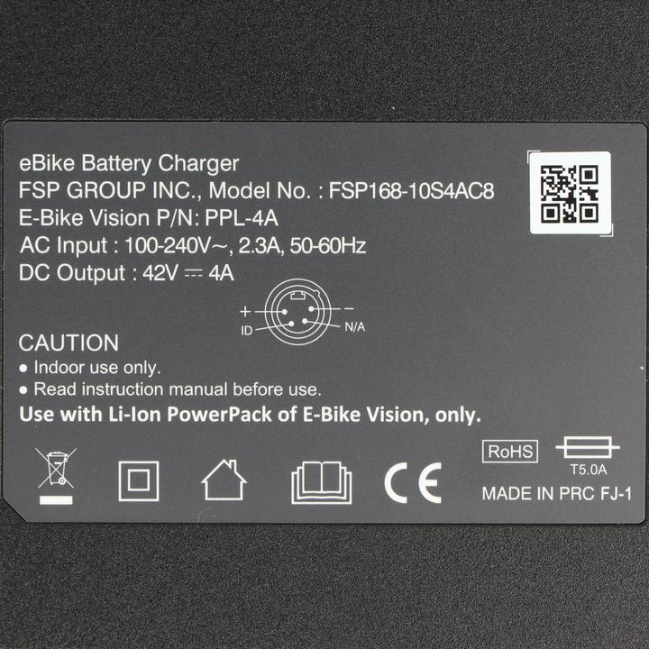 Produktbild E-Bike-Vision Ladegerät 4A / 36V Bosch, Panasonic und Gazelle (E-Bike Ladegerät)