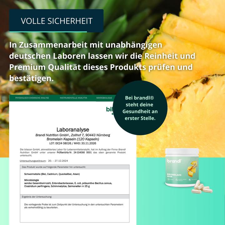 Actual product image Brandl Bromelain capsules high dose (60 Piece, Capsules, 43.08 g)