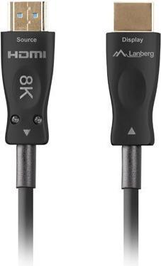 Image du produit Lanberg Câble HDMI M/M v2.1 100M 8K czarny optyczny AOC (100 m, HDMI)
