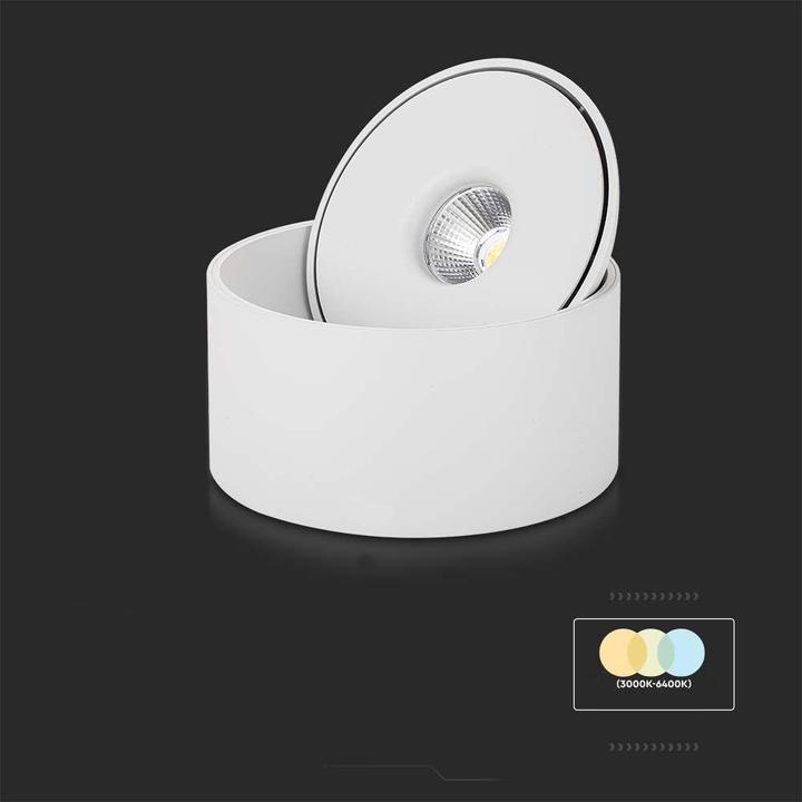 Image du produit V-TAC Oprawa Natynkowa Downlight 20W Uchylna CRI90 CCT Biała VT-2825 3000K-4000K-6400K 1408lm (1408 lm)