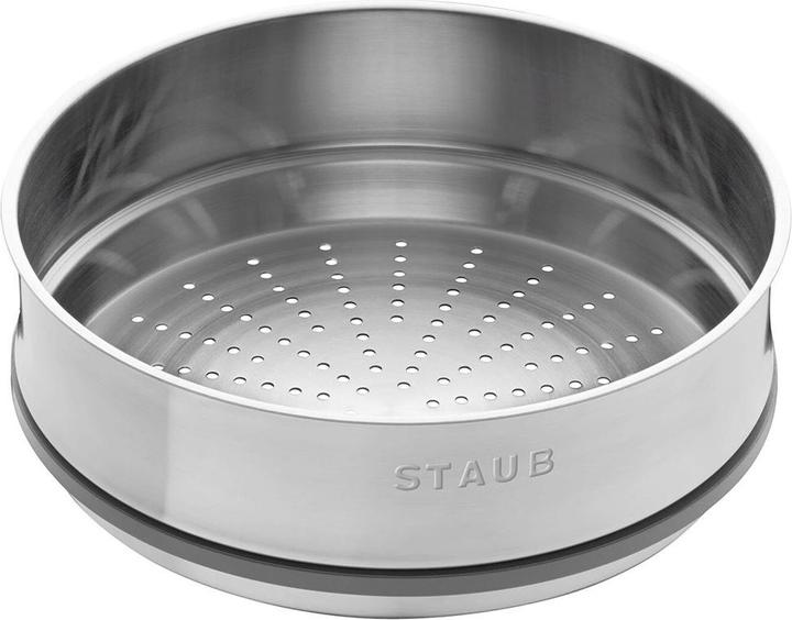 Actual product image Staub Cocotte with steamer insert (26 cm, Casserole + Stewpot, Cast iron, Enamel, Stainless steel)