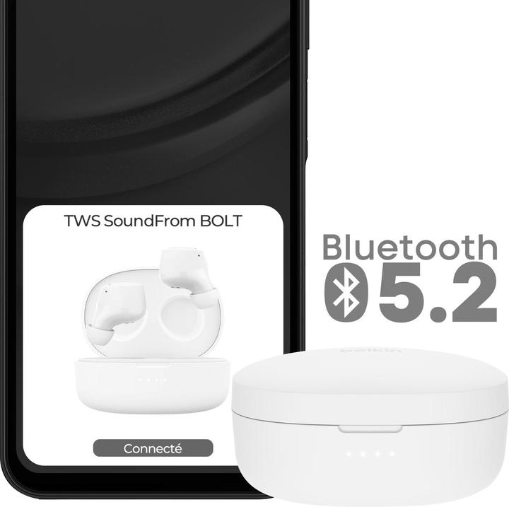 Actual product image Belkin Auc009btwh Soundform Bolt True (No noise cancelling, 19 h, Wireless)