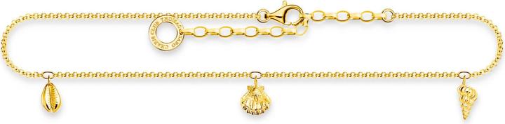 Thomas Sabo Fusskette Muscheln Gold (750 Gelbgold Vergoldung, 925 Sterlingsilber, 27 cm)