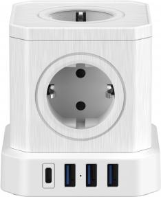 Produktbild Newell GaN Power Cube 9in1 Power Cube – weiss (9 x, USB-A, USB-C, 1.50 m)