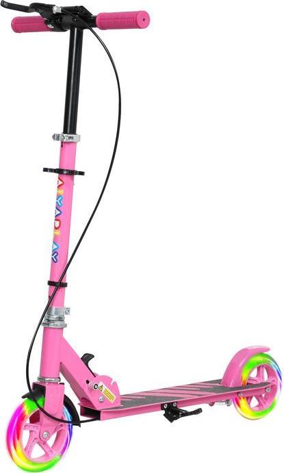 Swisshandel24 Roller Kinder Klappbar mit Verstellbarer Lenkerhöhe, 2 Leuchtenden Räder Rosa