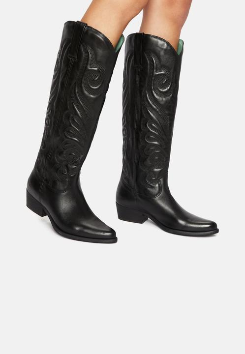 Felmini Der Cowboy-Stiefel mit Absatz von, zeichnet sich durch eine wunderschöne Stickerei am Schaft (41)