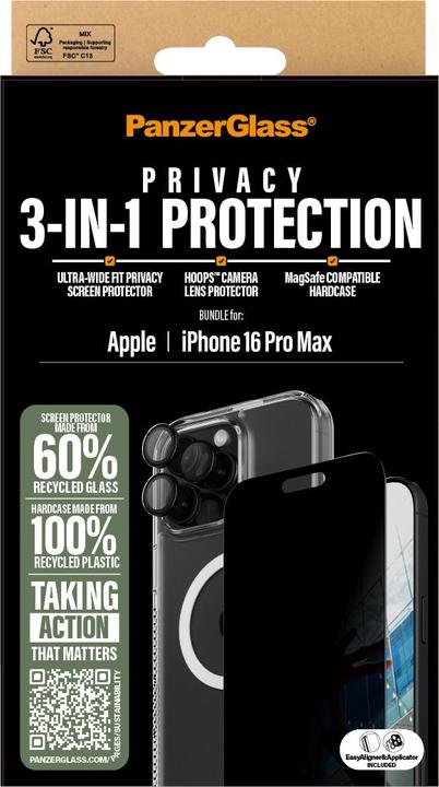 Image du produit PanzerGlass Confidentialité (1 pièce(s), Apple iPhone 16 Pro Max)