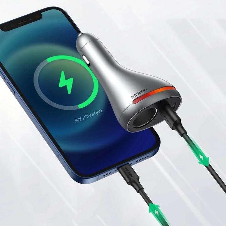 Actual product image Ugreen CD204 Car charger with 12V cigarette lighter socket