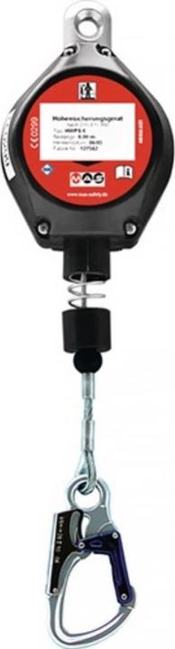 Actual product image MAS Retractable type fall arrester EN 360 galvanised steel rope,18m (Height safety device, 136 kg)