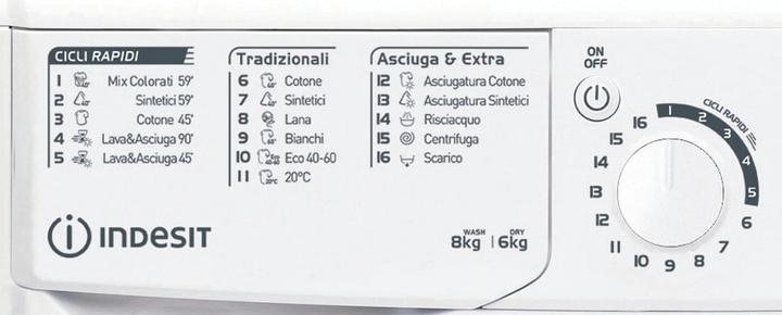 Image du produit Indesit BDE 861483X WK IT N laveuse-sécheuse en pose libre Chargement frontal Blanc D (Prise UE)