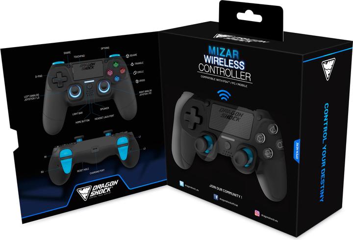 Image du produit DragonShock Controller Mizar Wireless noir PS4 (PS4)