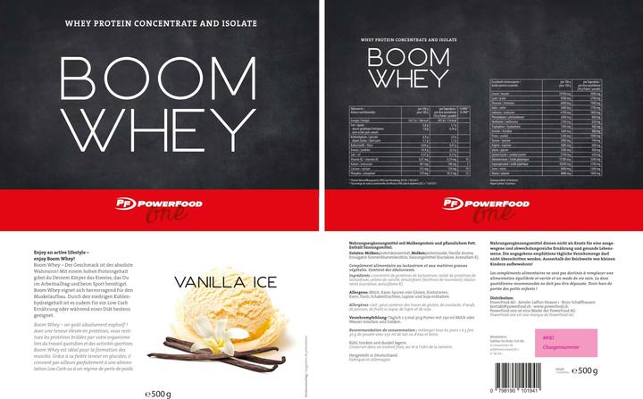 Produktbild PowerFood One Boom Whey (Vanilla, 1 Stk., 500 g)