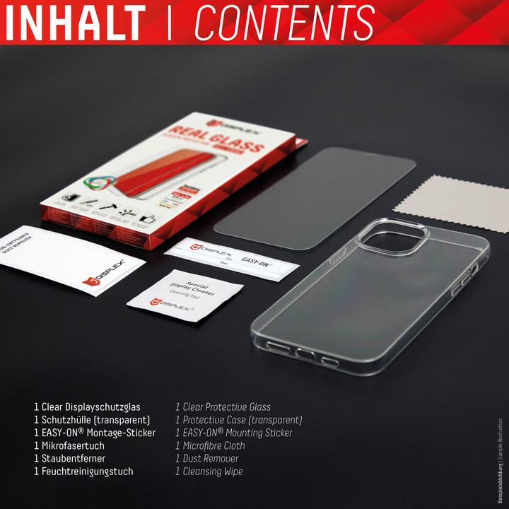 Actual product image Displex Real Glass, 2D Panzerglas + Handyhülle (1 Piece, Apple iPhone 13)