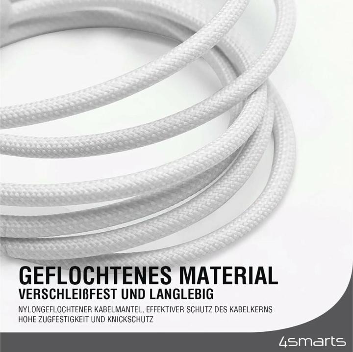 Produktbild 4smarts USB-C Kabel PremiumCord 240W 1.5m weiss (1.50 m, USB 3.2 Gen 1, 240 W)