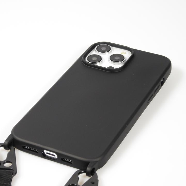 Actual product image PhoneLook Coque Silicone mat avec lanière et mousqueton en fer (Apple iPhone 14 Pro Max)