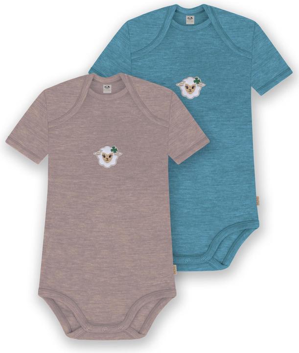 Normani 2er Set Baby Merino Body Kurzarm „Tauranga" - 9297