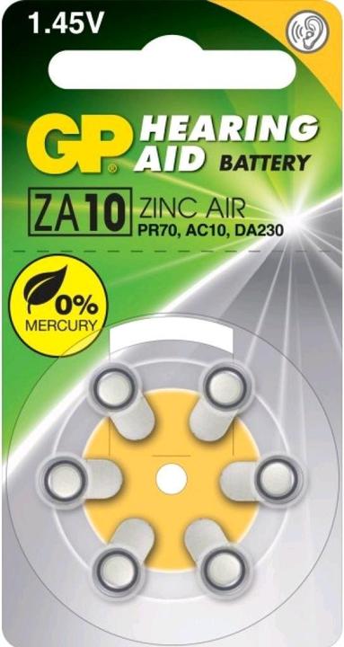 Image du produit GP Batteries GP Knopfzelle ZA10, 1.4V, 6 Stk. (6 pcs, PR70, 90 mAh)